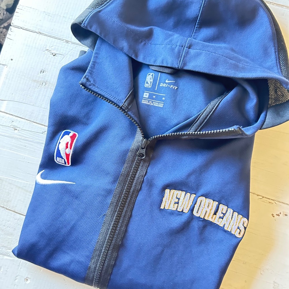 Nike NBA New Orleans Pelicans Jacket Full Zip Hoodie Players Issued Mens Medium